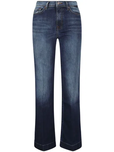 Seven Navy Blue Denim Jeans With Classic Five-pocket Design