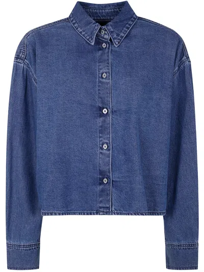 Seven "nina" Cropped Shirt Hiro In Blue