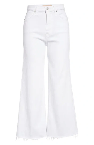 Seven Raw Hem Ultra High Waist Crop Flare Jeans In White