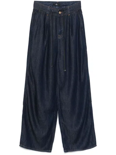 SEVEN RELAXED FIT JEANS WITH CONCEALED FLY AND DRAWSTRING WAIST