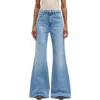 Seven Retro Two Tone High Waist Flare Wide Leg Jeans In Blue