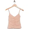 Seven Ruched Camisole In Peachy Beige