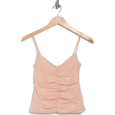 Seven Ruched Camisole In Peachy Beige