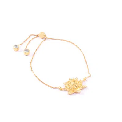 Seven Saints Awakened Lotus Adjustable Bracelet In Gold