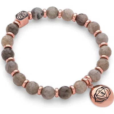Seven Saints Brow Chakra Activation Labradorite Magician's Bracelet In Rose