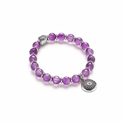 Seven Saints Crown Chakra Amethyst Activation Bracelet In White