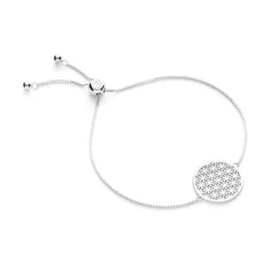 Seven Saints Flower Of Life Adjustable Chain Bracelet In White