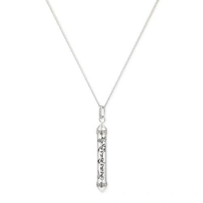 Seven Saints Om Mani Padme Hum White Topaz Prayer Necklace In Metallic