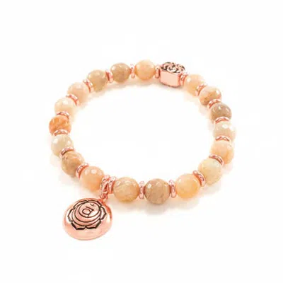 Seven Saints Sacral Chakra Activation Sunstone Bracelet In Rose