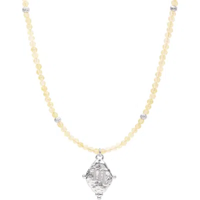 Seven Saints Scorpio Zodiac Choker Necklace In Gold