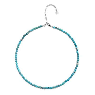 Seven Saints Turquoise Choker Necklace In Blue