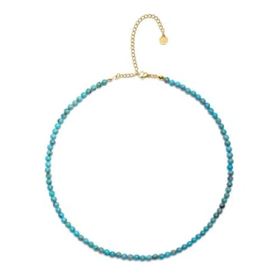 Seven Saints Turquoise Choker Necklace In Blue
