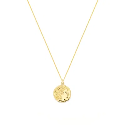 Seven Saints Women's Alexander The Great Bust Antique Coin Necklace, Unisex, Gold Over Sterling Silver