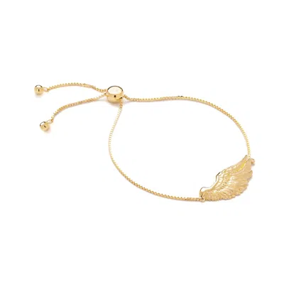 Seven Saints Women's Angel Wing Bolo Friendship Bracelet, Gold Over Sterling Silver