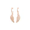 Seven Saints Women's Angel Wing Hoop Earrings, Rose Gold Over Sterling Silver In Gold