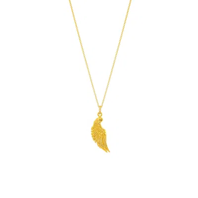 Seven Saints Women's Angel Wing Necklace, Gold Over Sterling Silver
