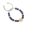 Seven Saints Women's Blue / Gold Brow Chakra Lapis Lazuli Psychic Protection And Wisdom Bracelet