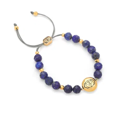 Seven Saints Women's Blue / Gold Brow Chakra Lapis Lazuli Psychic Protection And Wisdom Bracelet In Multi