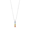 Seven Saints Women's Chakra Align Bar Necklace, White Rhodium Over Sterling Silver In Silver