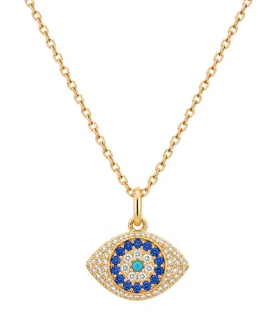 Seven Saints Women's Evil Eye Pave Amulet Necklace, Gold In Multi