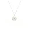 Seven Saints Women's Evil Eye Protection Necklace, White Rhodium Over Sterling Silver With Sapphire, Matte Finish In Metallic