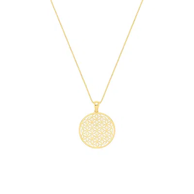 Seven Saints Women's Flower Of Life Spiritual Expansion Necklace, Gold Over Sterling Silver