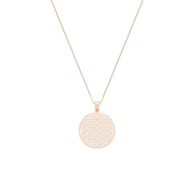 Seven Saints Women's Flower Of Life Spiritual Expansion Necklace, Rose Gold Over Sterling Silver
