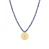 Seven Saints Women's Gold / Blue Sri Yantra Protection & Peace Necklace, Lapis Lazuli, Gold In Blue