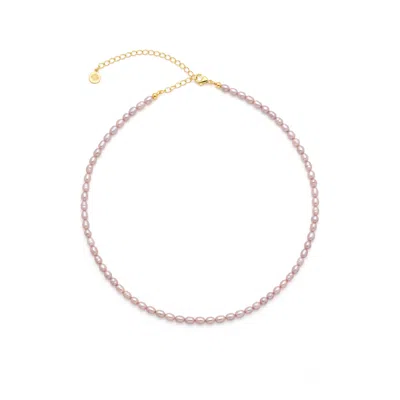 Seven Saints Women's Gold / Pink Blush Pink Freshwater Baroque Pearl Choker, Gold Plated In Gold/pink