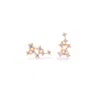 Seven Saints Women's Gold / White Star Cluster Stud Earrings With Zirconia Diamond, Gold Over Sterling Silver