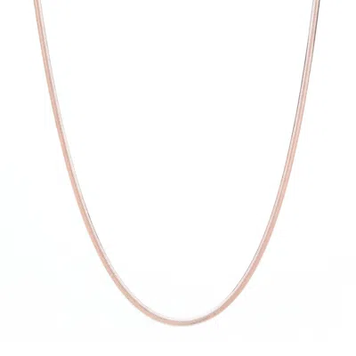 Seven Saints Women's Herringbone Chain Necklace, Rose Gold Over Sterling Silver