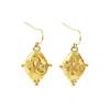 Seven Saints Women's Leo Vintage-style Dangle Earrings, Gold Plated In Gold
