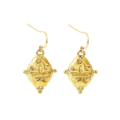 Seven Saints Women's Libra Vintage-style Dangle Earrings, Gold Plated