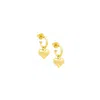 Seven Saints Women's Puffy Heart Dangle Hoop Earrings, Gold Over Sterling Silver In Gold