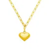 Seven Saints Women's Puffy Heart Paperclip Chain Necklace, Gold Over Sterling Silver In Gold