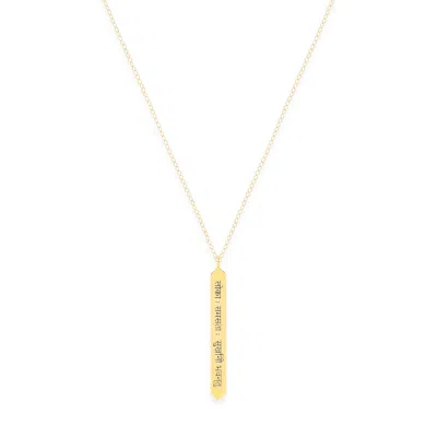 Seven Saints Women's Sanskrit Chant, May All Beings Be Happy And Free, Gold Bar Necklace