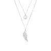 Seven Saints Women's Silver Archangel Gabriel Angel Of Communication Necklace, White Rhodium, Clear Quartz In Metallic