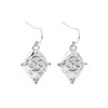 Seven Saints Women's Silver Cancer Vintage-style Dangle Earrings, White Rhodium Plated In Silver