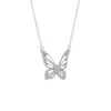 Seven Saints Women's Silver Graceful Spirit Butterfly Necklace, White Rhodium
