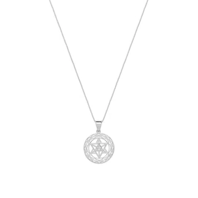 Seven Saints Women's Silver Merkaba Star Light Body Activation Necklace