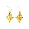 Seven Saints Women's Silver Taurus Vintage-style Dangle Earrings, Gold Plated In Gold