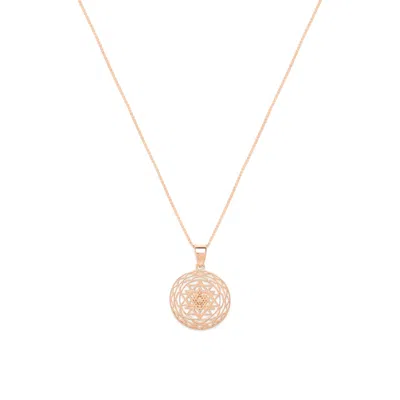Seven Saints Women's Sri Yantra Supreme Manifestor Necklace, Rose Gold Over Sterling Silver