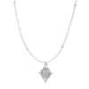 Seven Saints Women's White / Silver Gemini Gemstone Choker Necklace, White Moonstone, White Rhodium Plated In Metallic