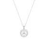Seven Saints Women's White / Silver Merkaba Star, Spiritual Ascension Necklace, White Rhodium
