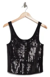 Seven Sequin Tank In Black