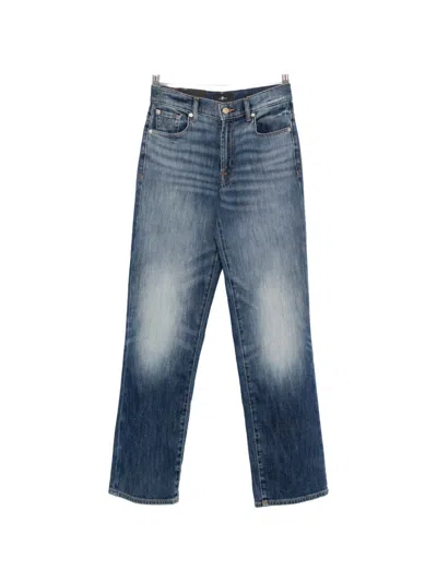Seven Stovepipe Denim Jeans In Blue