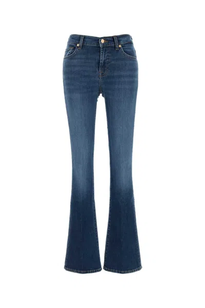 Seven Stretch Denim Bootcut Jeans In Blue