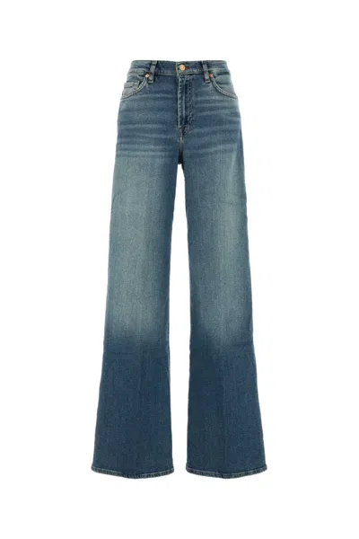Seven Stretch Denim Lotta Wide-leg Jeans In Blue