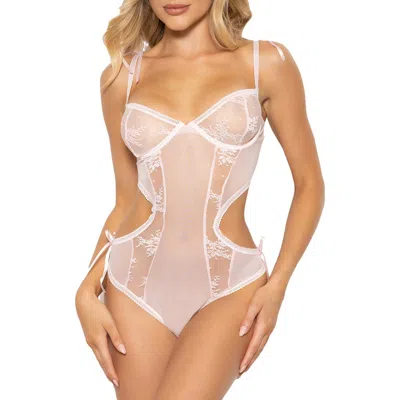 Seven 'til Midnight Seven ‘til Midnight Ditsy Floral Lace Teddy In Pink