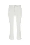 Seven White Stretch Denim Logan Stovepipe Jeans In White